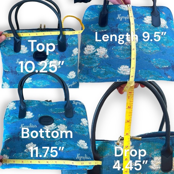 Royal Tapisserie Woven Monet's Nymphéas Water Lilies Print Tapestry Bag - Picture 14 of 14